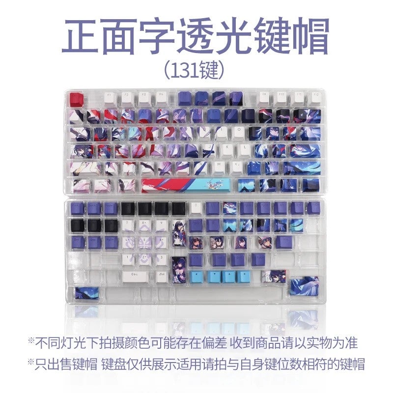 Bluejw أزرار ألعاب الأنمي: أزرار PBT مزدوجة اللون الشفافة 137 للوحة المفاتيح الميكانيكية - Image 1